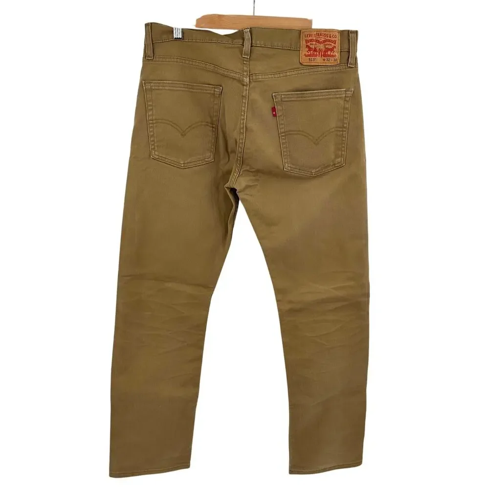 Levi's 513 Slim Straight Jeans Brown Caraway Punkstar Size 32x30